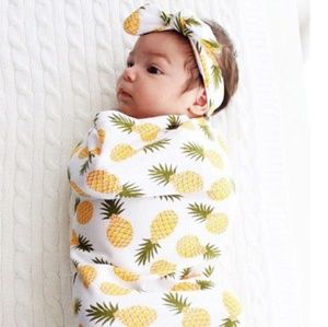Pineapple swaddle and headband
